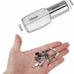 20 stk. hyldeknægte 5 mm x 19 mm fortykket skillevægsstift hyldestøtte hyldeknægt til underholdningshylder sølv