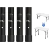4 stk. Justerbare Bordbensforhøjere 20 cm Sorte Bordbensforlængere til Klapbord
