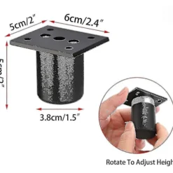 4 stk Justerbare Møbelben Sengeben Løft Møbler Aluminium Legering Ben Til Sengbund, Skab, Bord (sort, højde 50 mm)