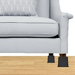 8 stk. Justerbare Møbelforhøjere (4 Høje, 4 Lave) - Pladsbesparende Forhøjere til Seng, Bord og Sofa (8 til 20 cm) (Sort) -