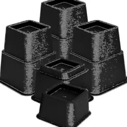 8 stk. justerbare møbelhævere (4 høje og 4 lave) - Robust hæver med pladsbesparende design - Sengehæver, bordhæver, stol eller sofa
