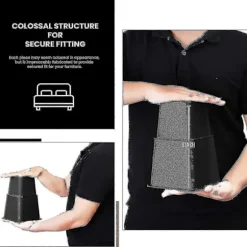8 stk. justerbare møbelhævere (4 høje og 4 lave) - Robust hæver med pladsbesparende design - Sengehæver, bordhæver, stol eller sofa