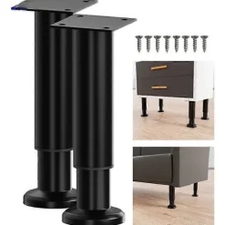 1 stk. justerbare teleskopiske kabinetben til sofamøbler, metalmøbelben, kabinetbord, sovesofaben, møbelben, fødder 12-18cm