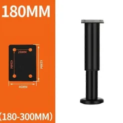 1 stk. justerbare teleskopiske kabinetben til sofamøbler, metalmøbelben, kabinetbord, sovesofaben, møbelben, fødder 18-30cm