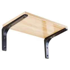 2 STK. Kraftige L-formede Hyldeknægte, 150x125 mm, Sort Væghyldeholder med Skruer