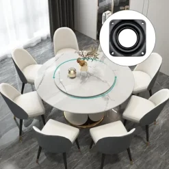4 stk. Lazy Susan drejeskive, drejelig metalplade, 360 graders roterende stander, kugleleje drejeskiver til bordstol TV Sofastol - 4 tum