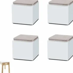 4 stk. møbelforhøjere, sengeforhøjere, sengeforhøjere, stålmøbelforhøjere, til sofaborde, skabe, sofaer, møbler, endeborde (hvid), 60X52mm
