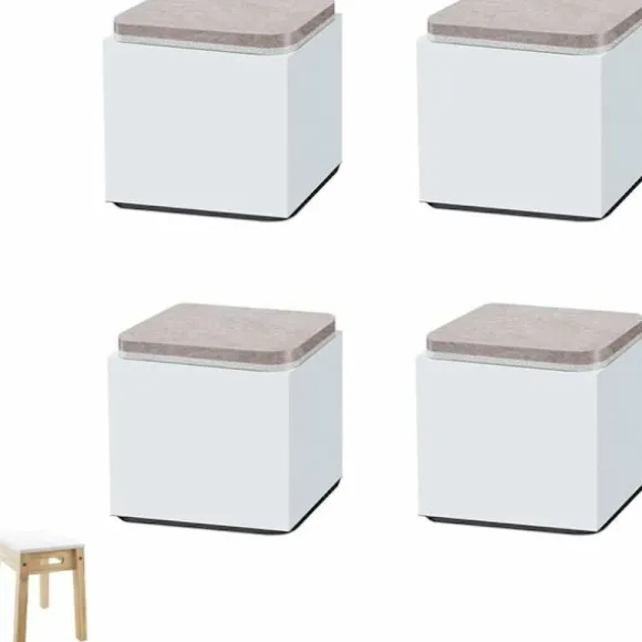 4 stk. møbelforhøjere, sengeforhøjere, sengeforhøjere, stålmøbelforhøjere, til sofaborde, skabe, sofaer, møbler, endeborde (hvid), 60X52mm