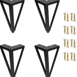 4 stk. Metal Trekantede Sofaben, Metal Trekantede Skabsben