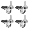4 stk. Mini Små Hjul 1 Tomme M8X15Mm Tpe Støjsvage Hjul Med Bremse Universalhjul Til Møbler