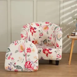 2 stk. pr. sæt med blomstermønster, lavet af strækbart stof, velegnet til alle årstider som et støvtæt sofabetræk, designet til enkelte sofaer, anvendelig | Fyndiq