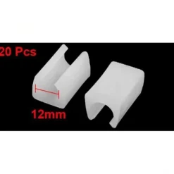 20 stk. runde plastik endestykker, Ø12 mm, U-formet, til rørformede ben på borde og stole, hvid