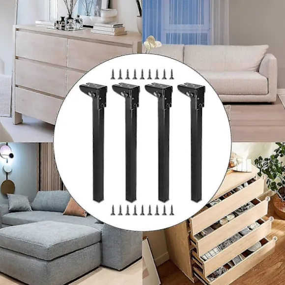 4 Stk. Sammenklappelige Bordben Sammenfoldelige Bordben Multipurpose Bærbare Stabile til Natborde Bænk Computerbord Tilbehør-Perfet Height 60cm