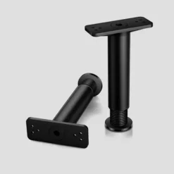 4 STK Sengeramme Centerstøtteben Sengelamelstøtteben Metal Black 4 pcs-4 pcs