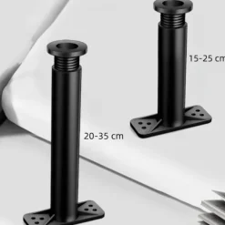 4 STK Sengeramme Centerstøtteben Sengelamelstøtteben Metal Black 4 pcs-4 pcs