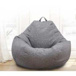 2 stk. serie doven sofaovertræk ufyldt linned lænestol sækkestol puf sofa tatami overtræk grå
