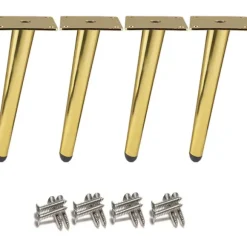 4 stk. skrå bordben 15 cm metal skab ben, kegle møbler