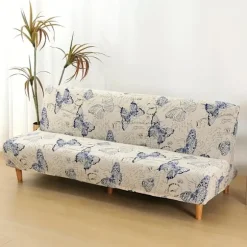 1 stk. sommerfuglprint strækbart sovesofabetræk - Komfortabelt, armløst design med elastisk lukning for nem pasform, maskinvaskbart boligindretningsbeskyttelse | Fyndiq