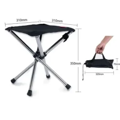 1 stk (Sort) Bærbar Campingstol, Foldbar Campingstol