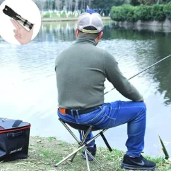 1 stk (Sort) Bærbar Campingstol, Foldbar Campingstol