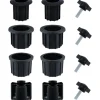 12 stk. Sort M8 Udskiftning af paraplyholder med knop i rustfrit stål - Kompatibel med terrasseborde, balkon og baghave