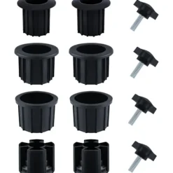 12 stk. Sort M8 Udskiftning af paraplyholder med knop i rustfrit stål - Kompatibel med terrasseborde, balkon og baghave
