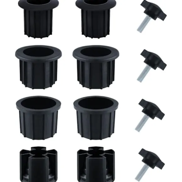 12 stk. Sort M8 Udskiftning af paraplyholder med knop i rustfrit stål - Kompatibel med terrasseborde, balkon og baghave