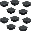 25 stk. Sorte firkantede rørpropper i plast 40x40 mm - Rørendehætter til hegn, net, stolpe