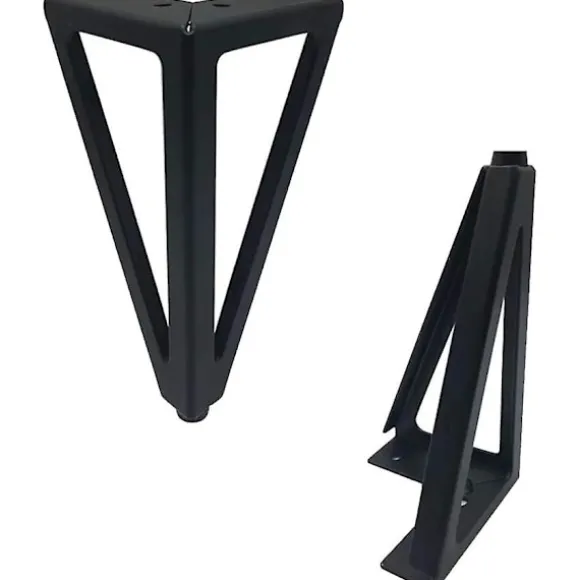 4 stk. Sorte Metal Bordben Udskiftelige Møbelben Til Kaffebord/TV/Sofa/Seng Og Andre Møbelben Med Skruer (15 cm)