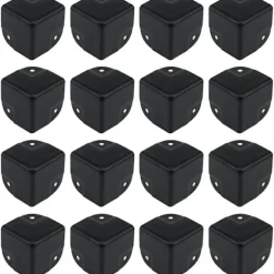 16 stk. sorte metalhjørnebeskyttere, 1,57" kantskånere til kasser, metalhjørnebeskyttere til højttalere (40×40×40 mm)