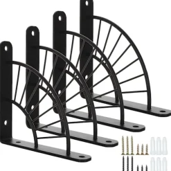 4 stk. sorte væghyldebeslag 150×150MM Heavy Duty beslag Metal hyldebeslag væghyldebeslag til væghylde - maks. belastning 50 kg