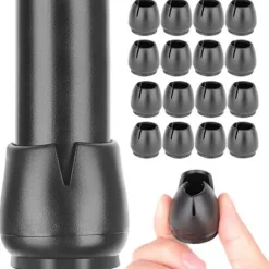 16 stk. Stolbensbeskyttere i silikone / Gulvbeskyttere til stole black