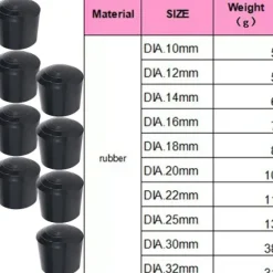 8 stk. Stolebensbeskyttere i Gummi, Beskyttelse til Ben, 25MM 25MM 25mm 25mm 25mm
