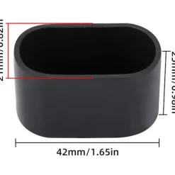 16 stk. Stolebenshætter Stolebensbeskyttere Gulvbeskyttere Fodhætter Plastikhætter 38 x 20 mm Sort