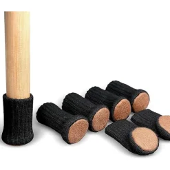 24 stk. Stolesokker til Stoleben, Møbelben, Skridsikre Puder til Egnet til 2-4CM Diameter Stoleben, Sort Længde 11cm