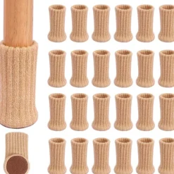 24 stk. stolesokker til stoleben, møbelben, skridsikre puder til stoleben med en diameter på 1" til 1,6", sort