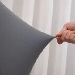 6 stk. Super Fit Stretch aftagelig vaskbar kort spisebordsstol beskytter sædebetræk (grå)