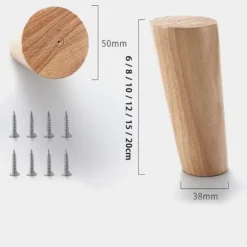4 Stk Træben Bordben 8CM 8cm