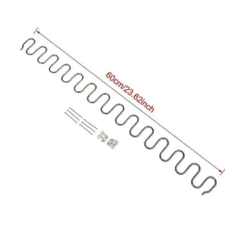 2 stk. udskiftningssofastol fjedre, møbelfjeder med clips, 45cm 50cm 60cm 65cm 70cm lang Ressort Hardware