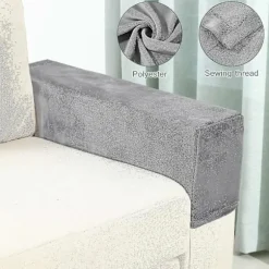 2 stk. Universal Sofa Armlænsbetræk Elastisk Armlænsbeskytter Ensfarvet Armlænsbeskyttelsesstof (grå)BY