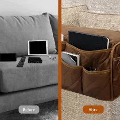 1 stk. Vandafvisende Sofa Armlæn Organizer, Skridsikker Recliner Organizer, Fjernbetjening Holder til Recliner, Recliner Caddy med 1