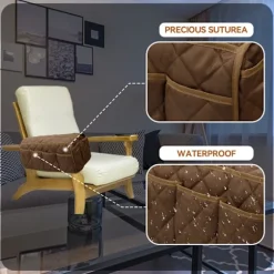 1 stk. Vandafvisende Sofa Armlæn Organizer, Skridsikker Recliner Organizer, Fjernbetjening Holder til Recliner, Recliner Caddy med 1