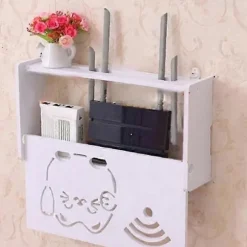 1 stk. Wifi Opbevaringsboks Router Hylde Stue Væg Træ Tilbehør