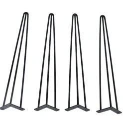 4 stk./sæt 28 tommer/30 tommer hårnålsformede metalmøbelben i massivt jern til laptopbord (30 tommer)