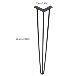 4 stk./sæt 28 tommer/30 tommer hårnålsformede metalmøbelben i massivt jern til laptopbord (30 tommer)
