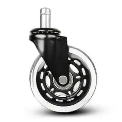 3 tommer sort transparent PU indsats stang circlip type polyurethan hjul kontorstol chefstol universalhjul (5 stk)