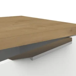 ADGANG TV skab - 2 døre + 1 niche - Hamilton eg og hvid indretning - L 134,8 x D 39,6 x H 39,1 cm - DEMEYERE Matt vit och ljust trä
