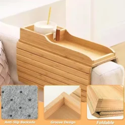 Aftagelig sofa armlæn bakke opbevaringsorganisator til sofa sidebord kopholder