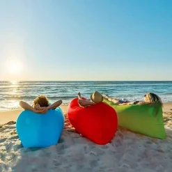 Air Bean oppustelig liggestol/liggesæk til strand, have eller festival Black Svart
