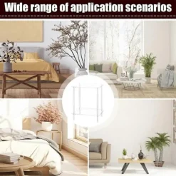 Akryl Sofabord Firkantet Sidebord Accentbord Sofa Natbord Klart Dobbelt Lag Snack Te S